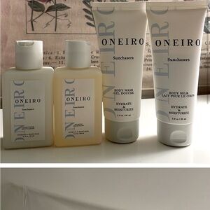 Oneiro Kit 5 Piece Travel Set - Luxury Shampoo, Conditioner, Body Wash & B. Milk
